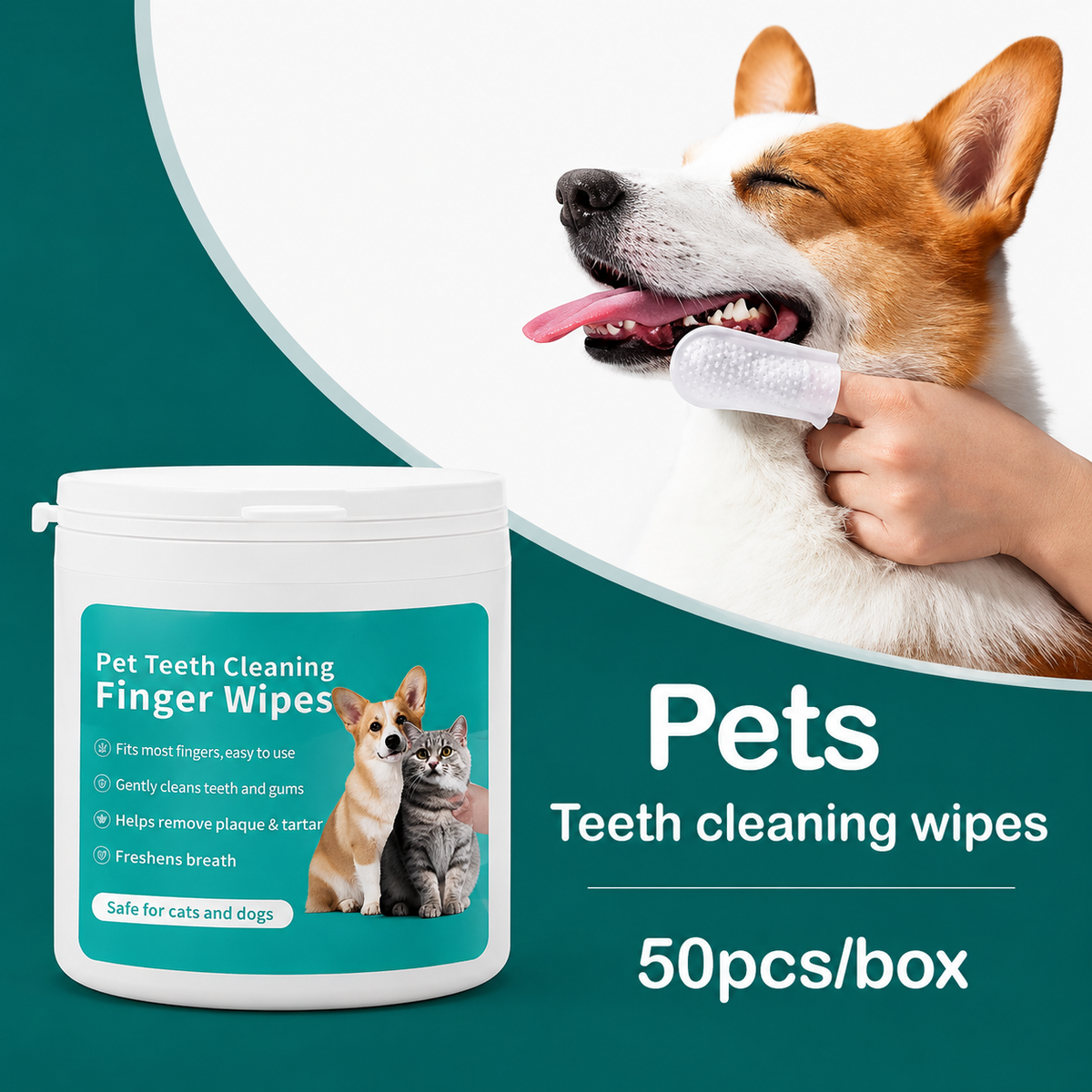 Pet Finger Toothbrush Wipes – Dog & Cat Teeth Cleaning
