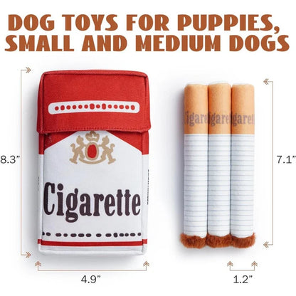 Bad Habit
Dog Toy Set - Plush Cigarette
Pack & Squeaky
Cigarettes
Because every dog deserves a guilty pleasure! 😉
