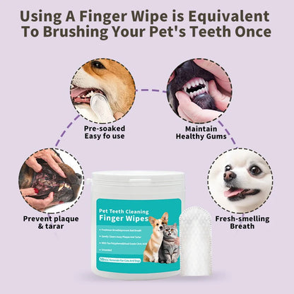 Pet Finger Toothbrush Wipes – Dog & Cat Teeth Cleaning