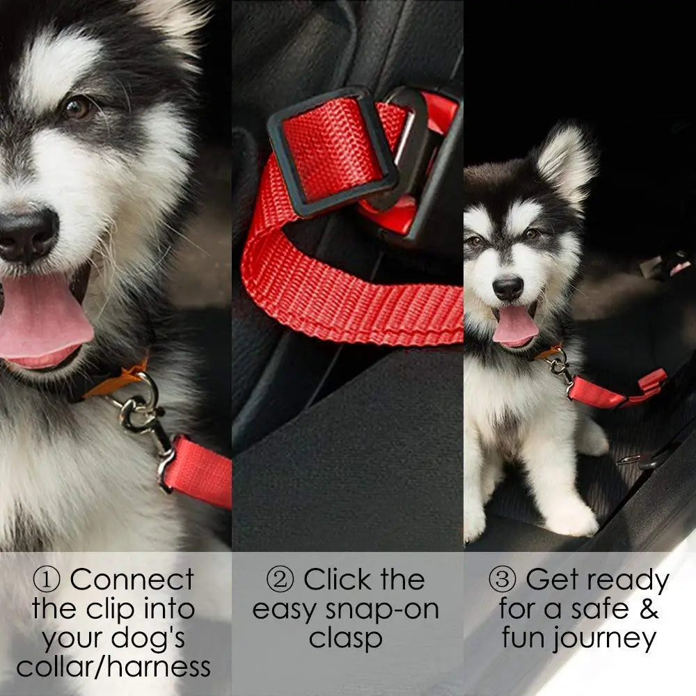 Adjustable Dog Car Seat Belt – Pet Travel Safety Tether