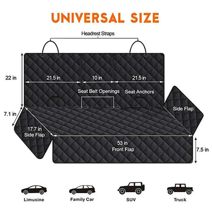 Waterproof Dog Car Seat Cover – Non-Slip Back Seat Protector